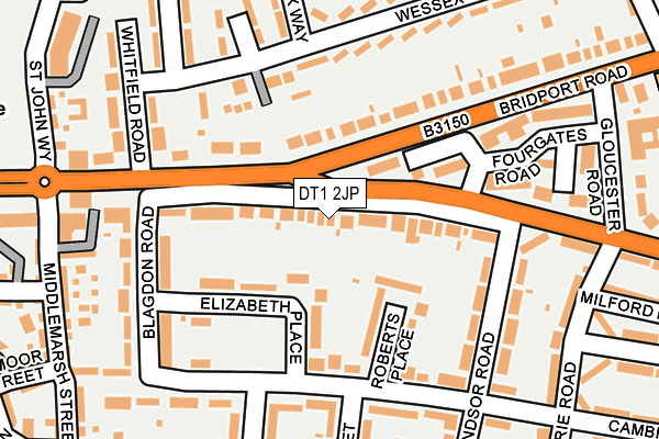 DT1 2JP map - OS OpenMap – Local (Ordnance Survey)