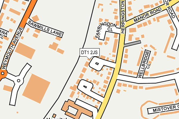 DT1 2JS map - OS OpenMap – Local (Ordnance Survey)