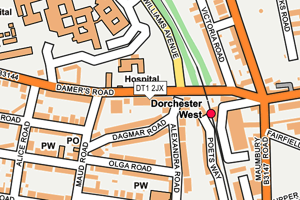 DT1 2JX map - OS OpenMap – Local (Ordnance Survey)