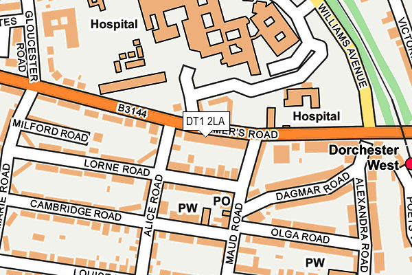 DT1 2LA map - OS OpenMap – Local (Ordnance Survey)
