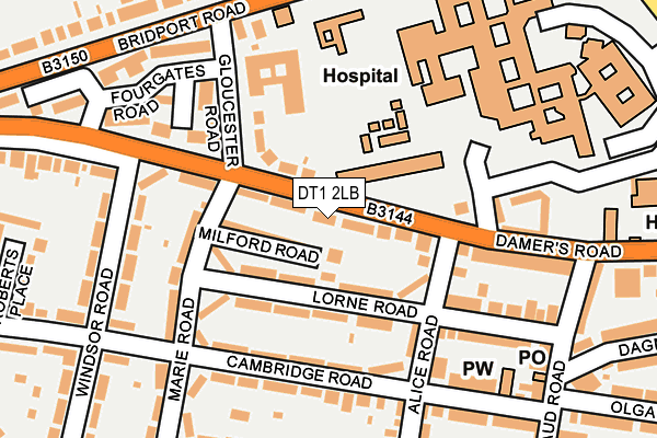 DT1 2LB map - OS OpenMap – Local (Ordnance Survey)