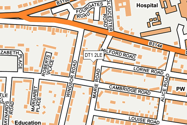 DT1 2LE map - OS OpenMap – Local (Ordnance Survey)