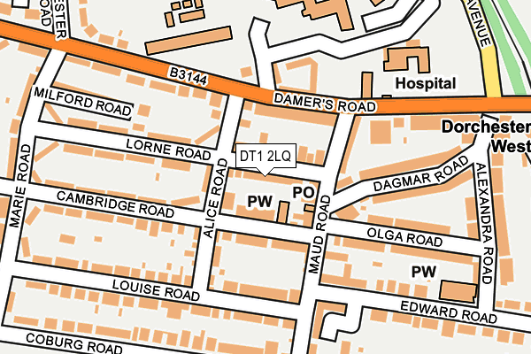 DT1 2LQ map - OS OpenMap – Local (Ordnance Survey)