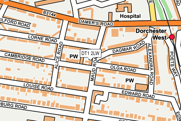 DT1 2LW map - OS OpenMap – Local (Ordnance Survey)
