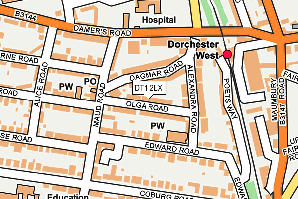 DT1 2LX map - OS OpenMap – Local (Ordnance Survey)