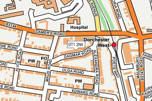 DT1 2NA map - OS OpenMap – Local (Ordnance Survey)