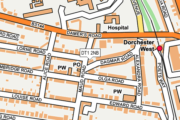 DT1 2NB map - OS OpenMap – Local (Ordnance Survey)