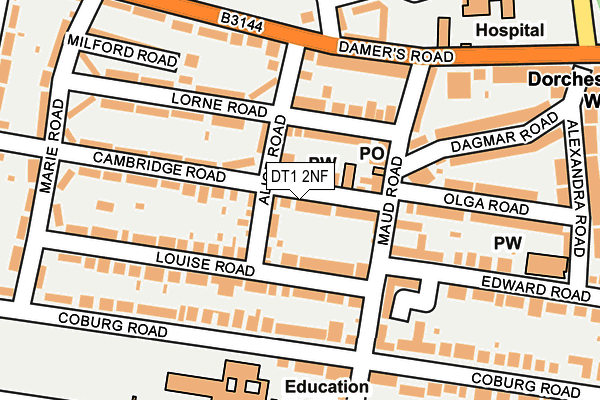 DT1 2NF map - OS OpenMap – Local (Ordnance Survey)