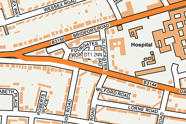 DT1 2NN map - OS OpenMap – Local (Ordnance Survey)