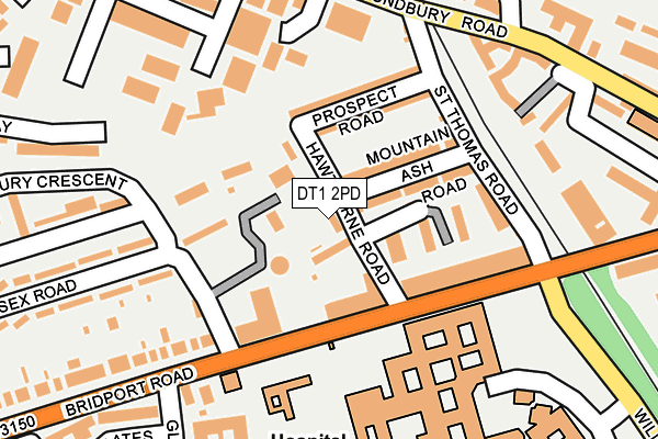 DT1 2PD map - OS OpenMap – Local (Ordnance Survey)