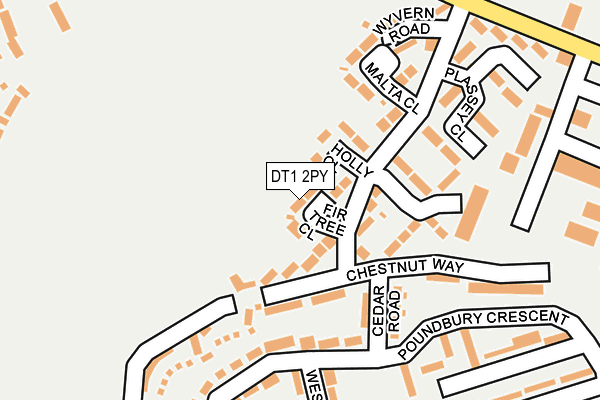 DT1 2PY map - OS OpenMap – Local (Ordnance Survey)