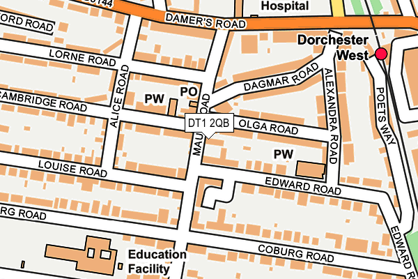 DT1 2QB map - OS OpenMap – Local (Ordnance Survey)