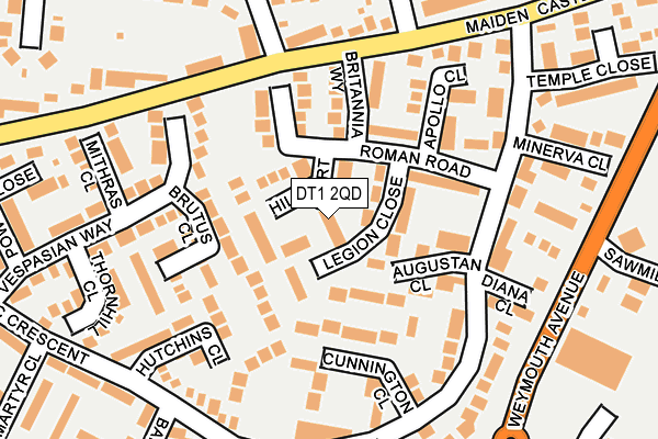 DT1 2QD map - OS OpenMap – Local (Ordnance Survey)