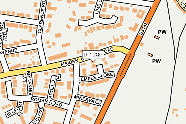 DT1 2QG map - OS OpenMap – Local (Ordnance Survey)