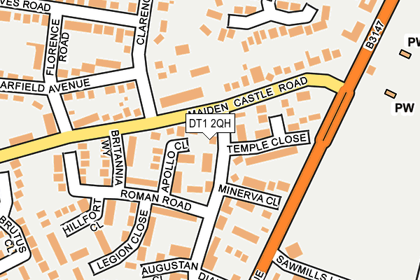 DT1 2QH map - OS OpenMap – Local (Ordnance Survey)