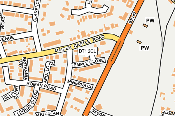 DT1 2QL map - OS OpenMap – Local (Ordnance Survey)