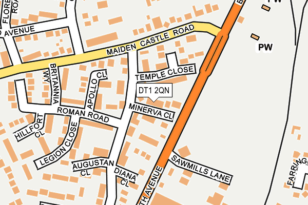 DT1 2QN map - OS OpenMap – Local (Ordnance Survey)