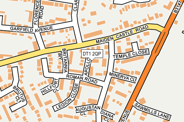 DT1 2QP map - OS OpenMap – Local (Ordnance Survey)