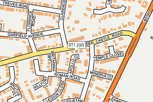 DT1 2QQ map - OS OpenMap – Local (Ordnance Survey)