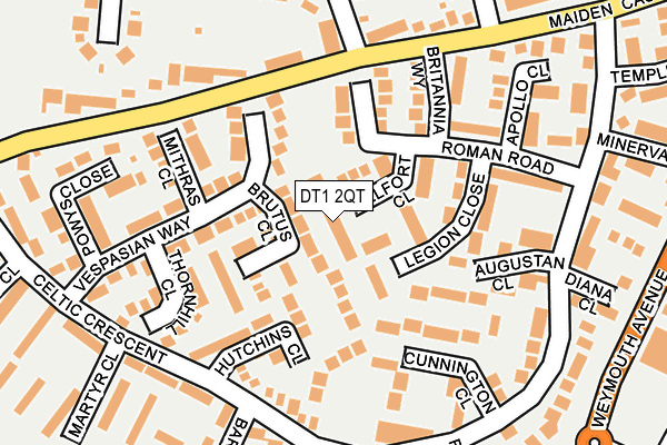 DT1 2QT map - OS OpenMap – Local (Ordnance Survey)