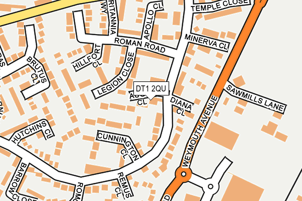 DT1 2QU map - OS OpenMap – Local (Ordnance Survey)