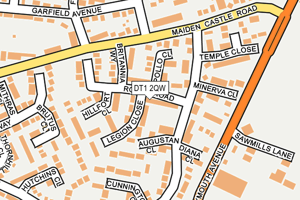 DT1 2QW map - OS OpenMap – Local (Ordnance Survey)