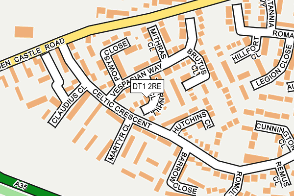 DT1 2RE map - OS OpenMap – Local (Ordnance Survey)