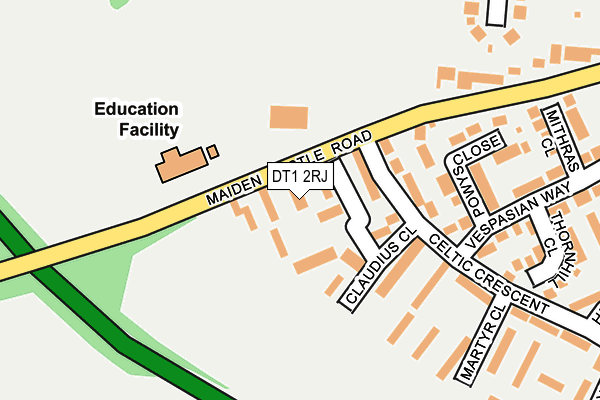 DT1 2RJ map - OS OpenMap – Local (Ordnance Survey)