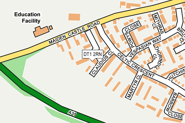 DT1 2RN map - OS OpenMap – Local (Ordnance Survey)