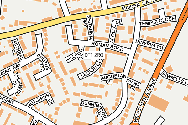 DT1 2RQ map - OS OpenMap – Local (Ordnance Survey)