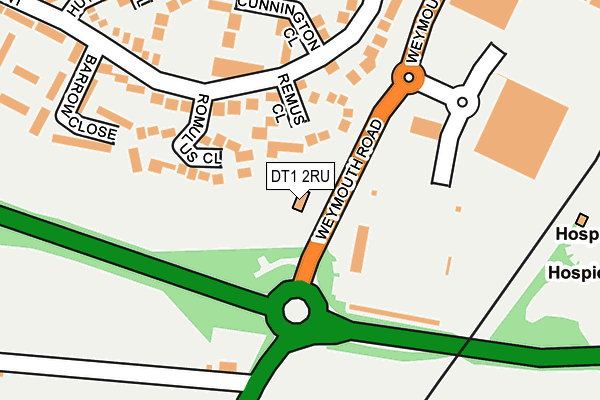 DT1 2RU map - OS OpenMap – Local (Ordnance Survey)