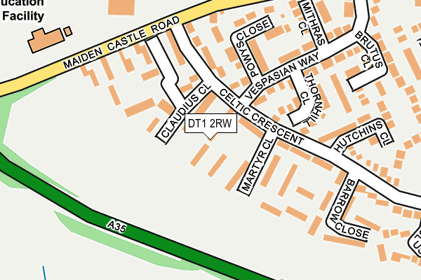 DT1 2RW map - OS OpenMap – Local (Ordnance Survey)