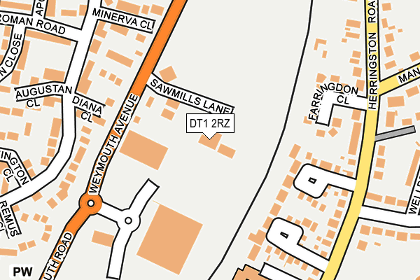 DT1 2RZ map - OS OpenMap – Local (Ordnance Survey)