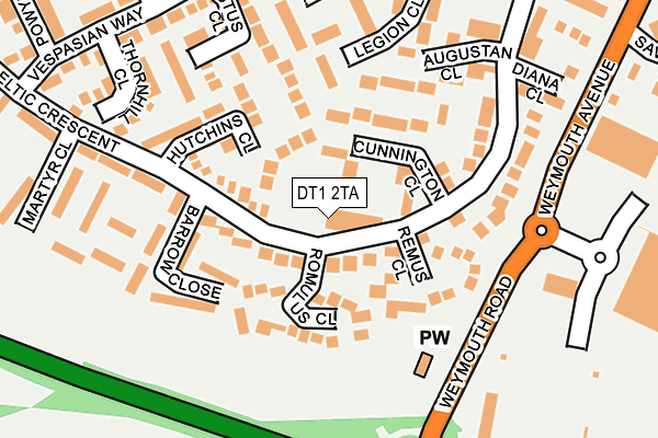 DT1 2TA map - OS OpenMap – Local (Ordnance Survey)