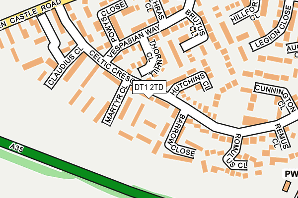 DT1 2TD map - OS OpenMap – Local (Ordnance Survey)