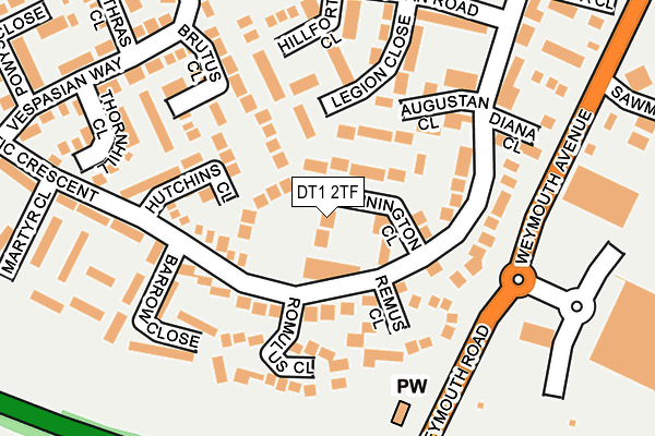 DT1 2TF map - OS OpenMap – Local (Ordnance Survey)