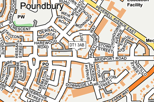 DT1 3AB map - OS OpenMap – Local (Ordnance Survey)