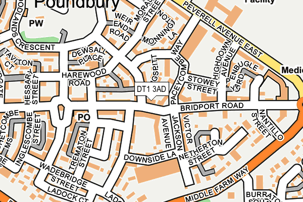 DT1 3AD map - OS OpenMap – Local (Ordnance Survey)
