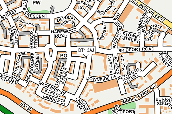 DT1 3AJ map - OS OpenMap – Local (Ordnance Survey)