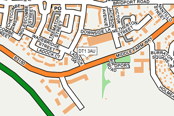 DT1 3AU map - OS OpenMap – Local (Ordnance Survey)