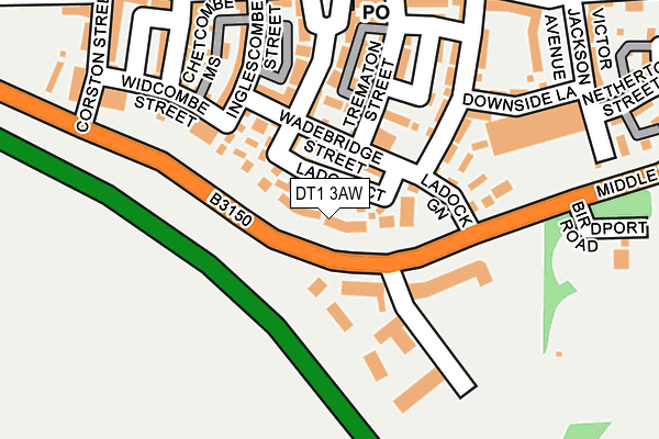 DT1 3AW map - OS OpenMap – Local (Ordnance Survey)