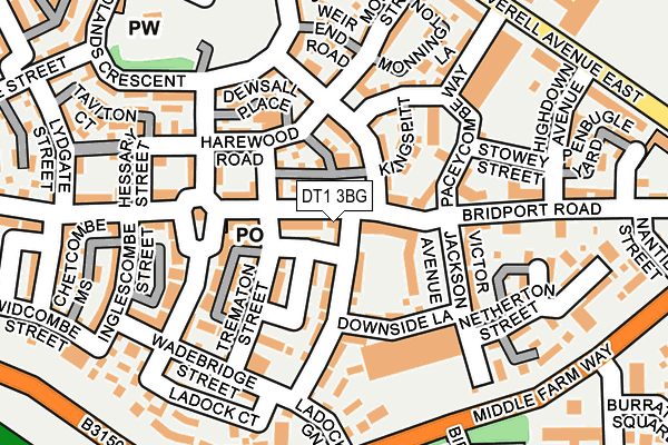 DT1 3BG map - OS OpenMap – Local (Ordnance Survey)