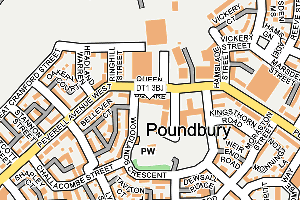 Map of POUNDBURY CANCER CENTRE LTD at local scale