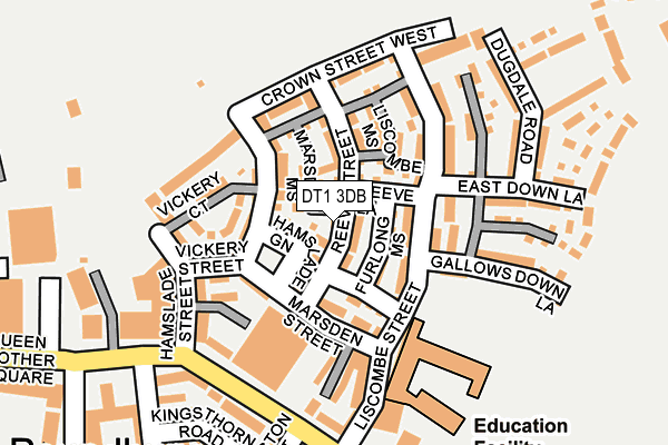 DT1 3DB map - OS OpenMap – Local (Ordnance Survey)