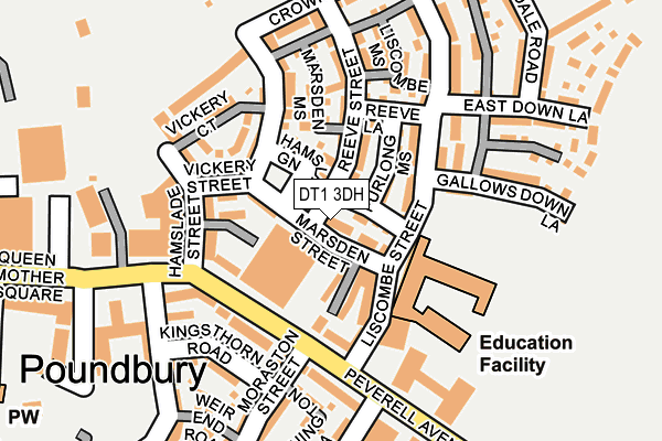 DT1 3DH map - OS OpenMap – Local (Ordnance Survey)