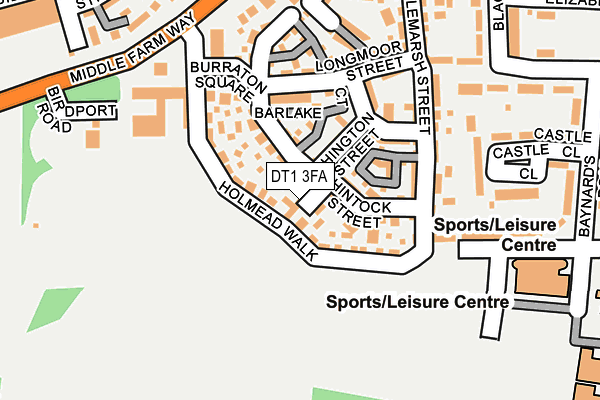DT1 3FA map - OS OpenMap – Local (Ordnance Survey)