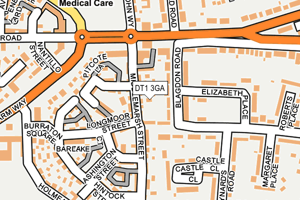 DT1 3GA map - OS OpenMap – Local (Ordnance Survey)