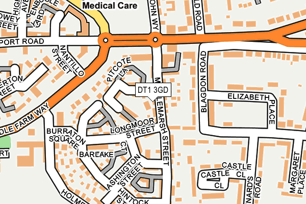 DT1 3GD map - OS OpenMap – Local (Ordnance Survey)
