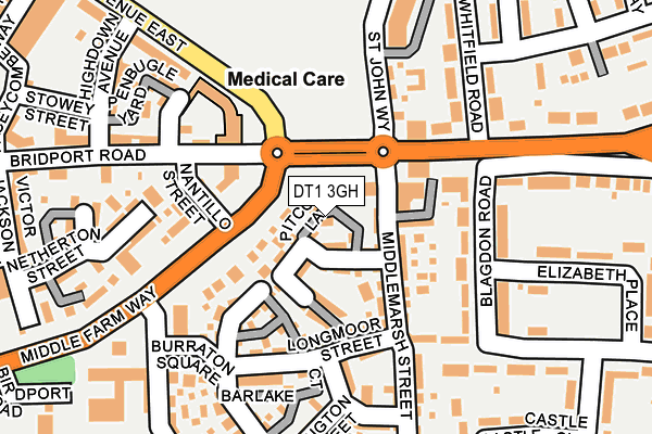DT1 3GH map - OS OpenMap – Local (Ordnance Survey)