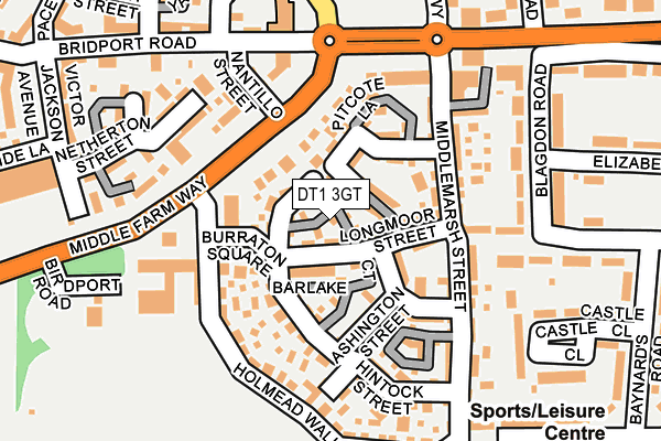 DT1 3GT map - OS OpenMap – Local (Ordnance Survey)